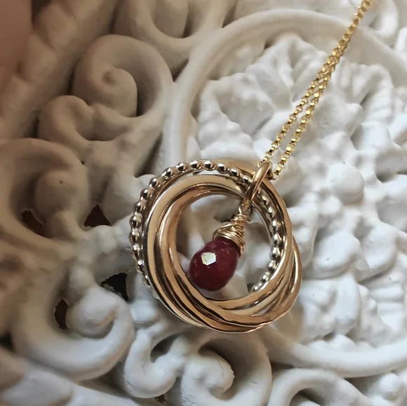 Gorgeous necklace 925 and 14 k. High quality piece. - Picture 10 of 10